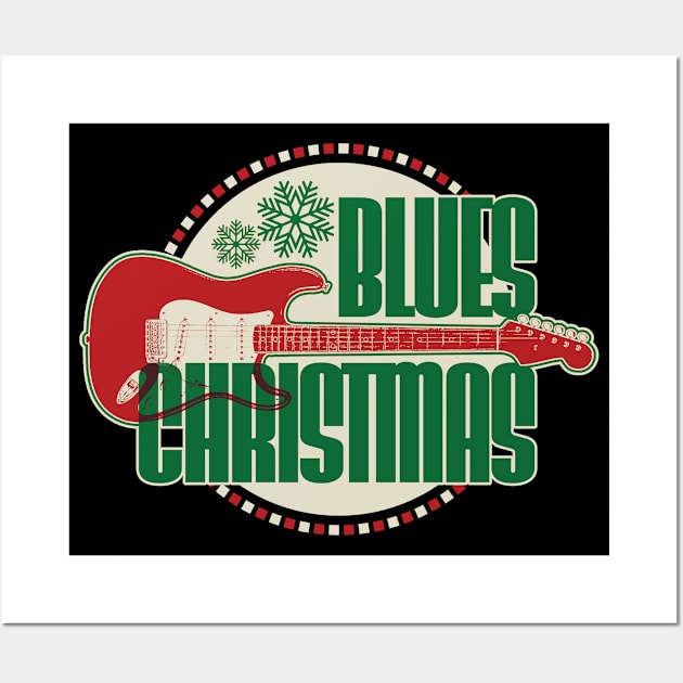 Merry Blues Christmas Wall Art by wickedpretty